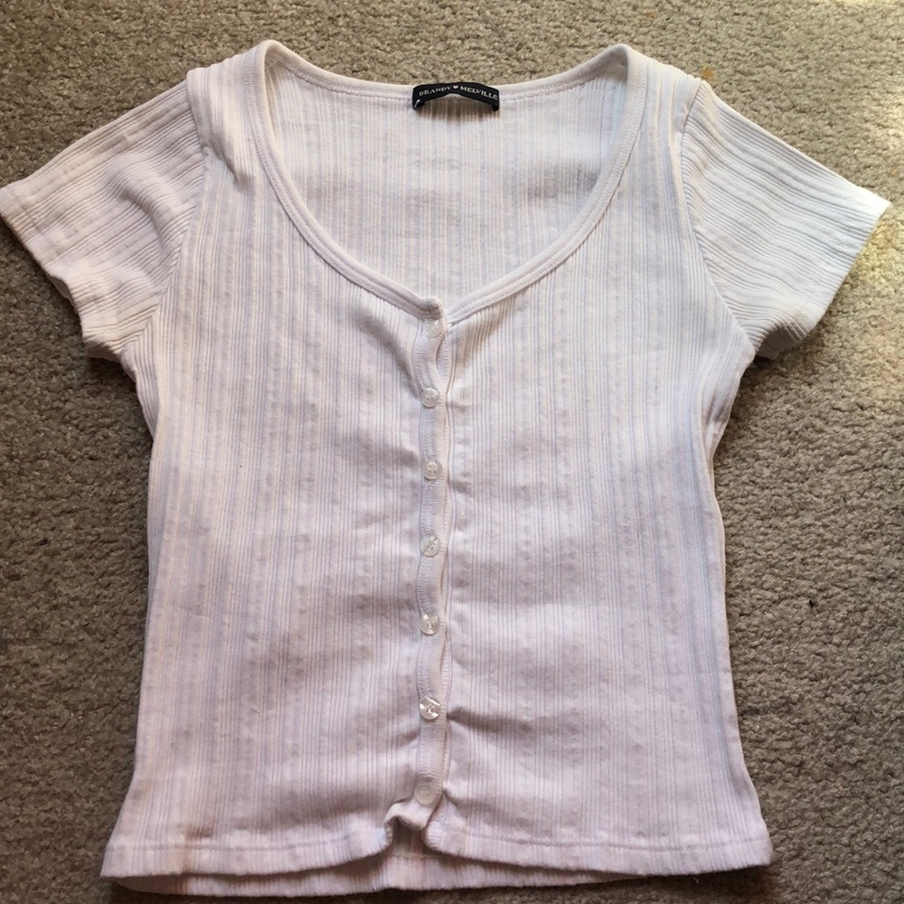 Brandy Melville white zelly top